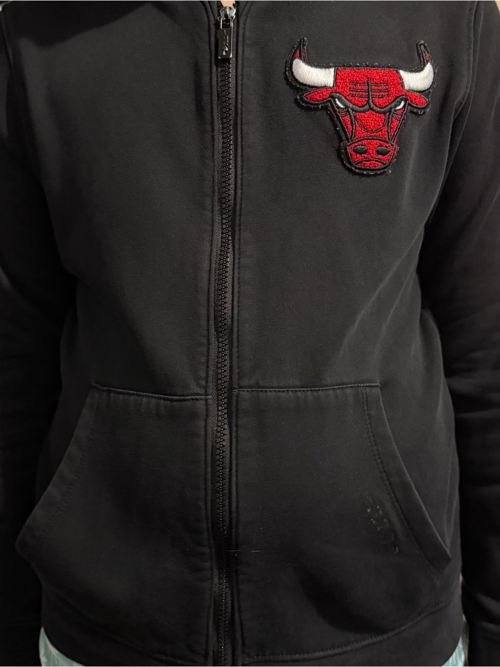 Chicago Bulls Black Zip-Up Hoodie for Kids